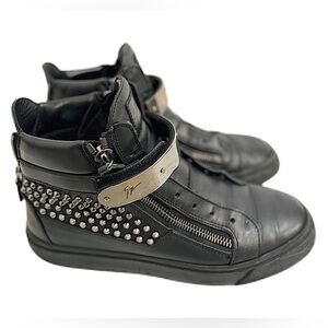 Giuseppe Zanotti | Men’s Black Genuine Leather | HighTop Sneakers | Size 9.